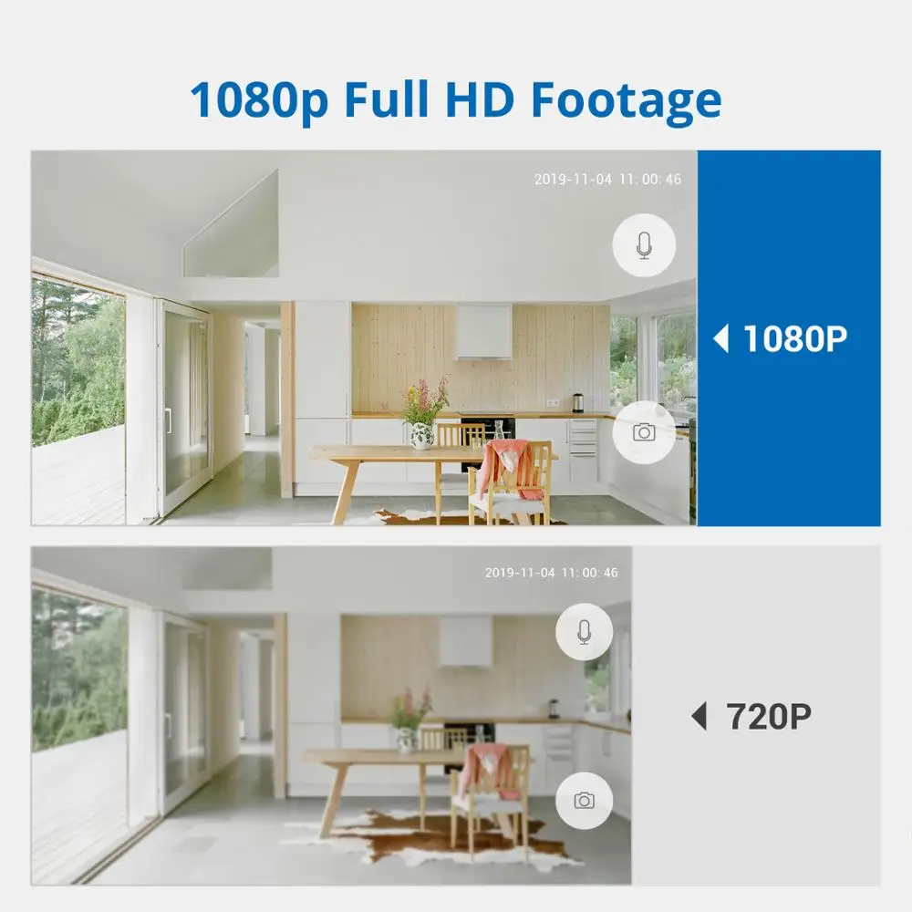 Беспроводная камера видеонаблюдения 1080P FHD IP двусторонняя аудиосвязь радионяня