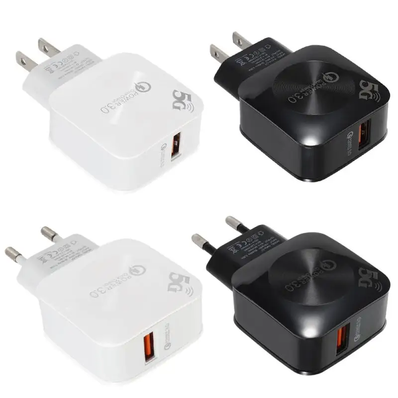 Быстрое зарядное устройство QC 3 0 15 Вт быстрая зарядка адаптер с вилкой для ЕС и
