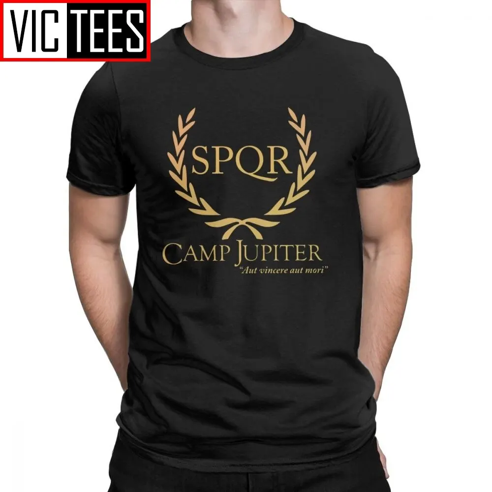 Men SPQR T Shirt Camp Halfblood Percy Jackson T-Shirts Stylish Crewneck Top Cotton Tee Shirt Plus Size