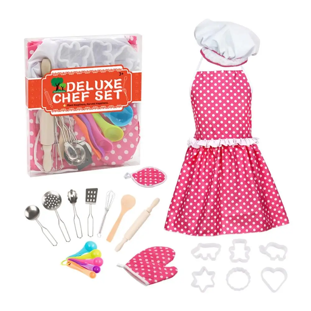 

2 pcs /Lot Cute Children Kids Plain Apron Kitchen Cooking Baking Painting Cooking Art Bibs Solid Children Housekeeping Toys