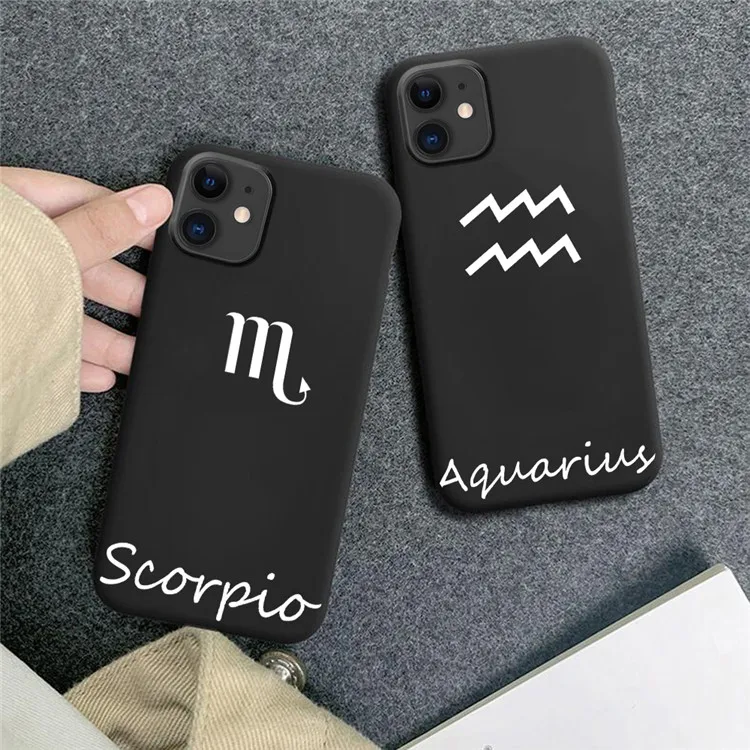 Funny 12 Zodiac Sign phone Case for IPhone X XR Xs Max 11 8 7 6 Plus 6S SE Soft Silicone Cover Coque Constellation | Мобильные