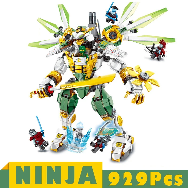 Ninjagoed Lloyd's Titan Mech Spinjitzu Строительные блоки Набор кирпичей классическая модель