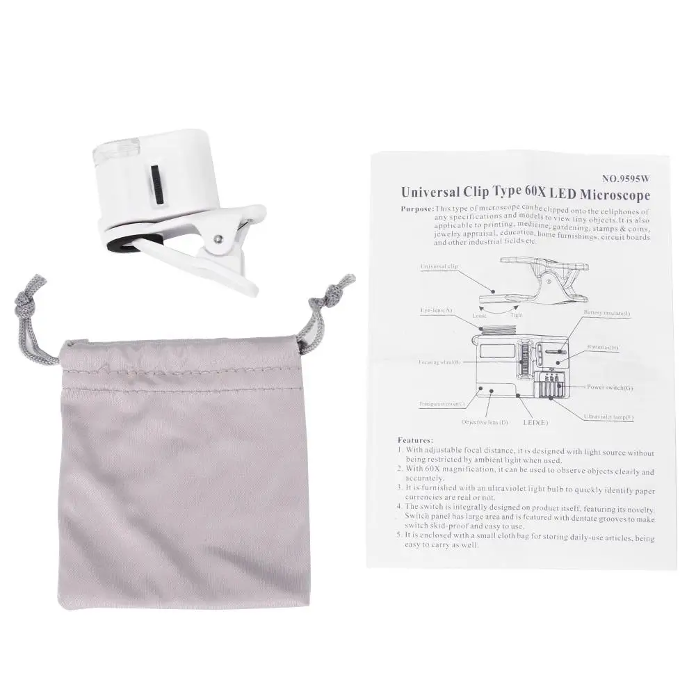 Цифровой микроскоп для телефона универсальная увеличительная камера со