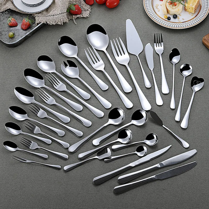Западный набор столовых приборов из нержавеющей стали столовая посуда ложка