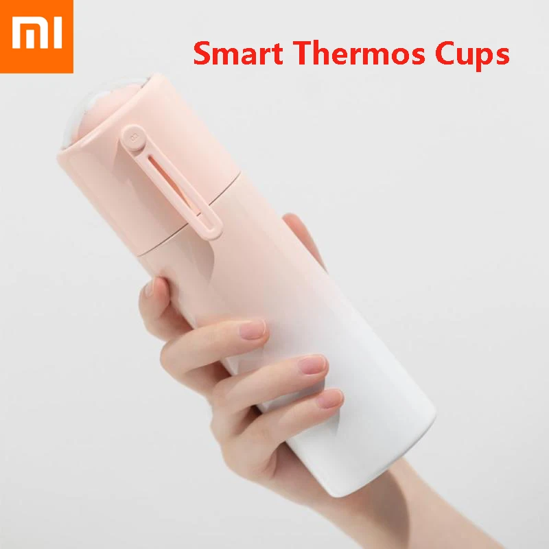 

Умные термокружки Xiaomi из нержавеющей стали, Термокружка, изолированная вакуумная колба с кошачьими крапанами, кофейные кружки, дорожная бу...