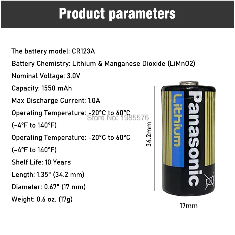Литиевая батарея PANASONIC CR123A CR123 123A CR 123 A123 CR17345 16340 3 в сухая основная ячейка для