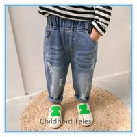 new childrens clothing boys and girls trendy casual pants fashion ripped jeans
