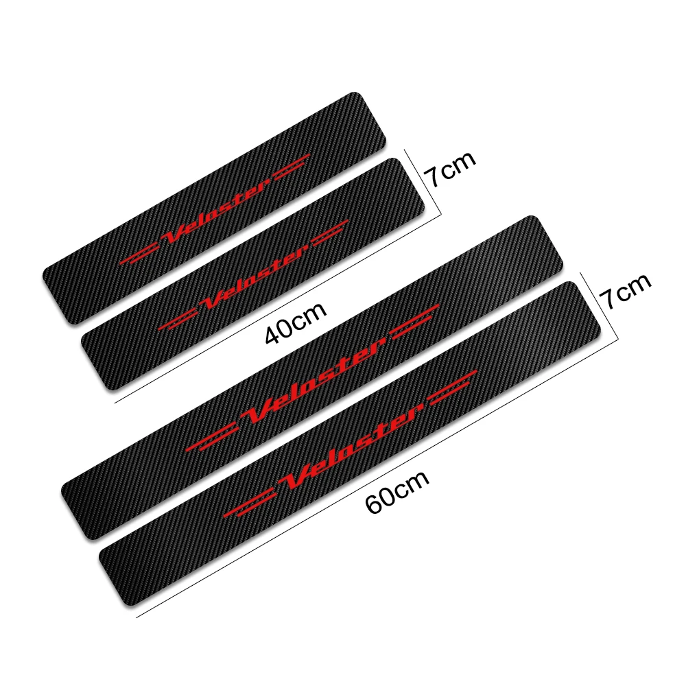 

4PCS Auto Stickers For Hyundai Veloster Car Carbon Fiber Door Threshold Plate Protector Door Sill Guards Cover Decor Accessories