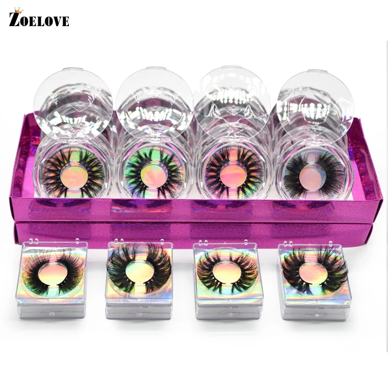 Норковые ресницы оптом 25 мм пушистые упаковочные коробки под заказ логотип 30 пар