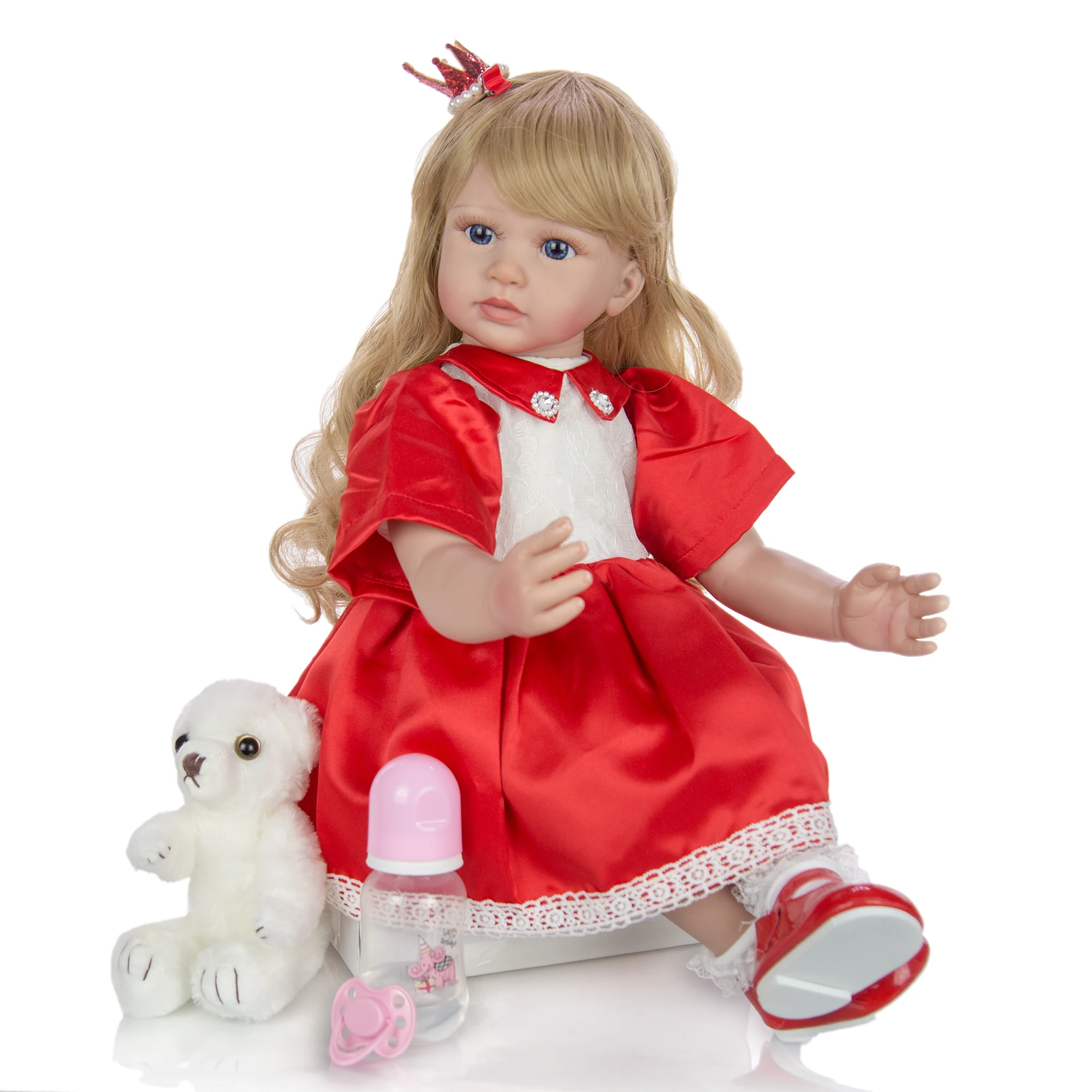 Кукла реборн KEIUMI из силикона кукла принцесса с золотыми кудрями ручная работа 60