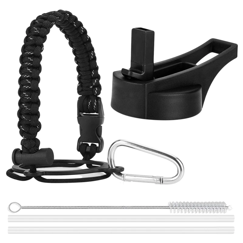 

6 Piece Water Bottle Accessories Set For Wide Mouth Sports Water Bottles , 2X Silicone Straws And1x Brushes,Perfect Lid Replacem