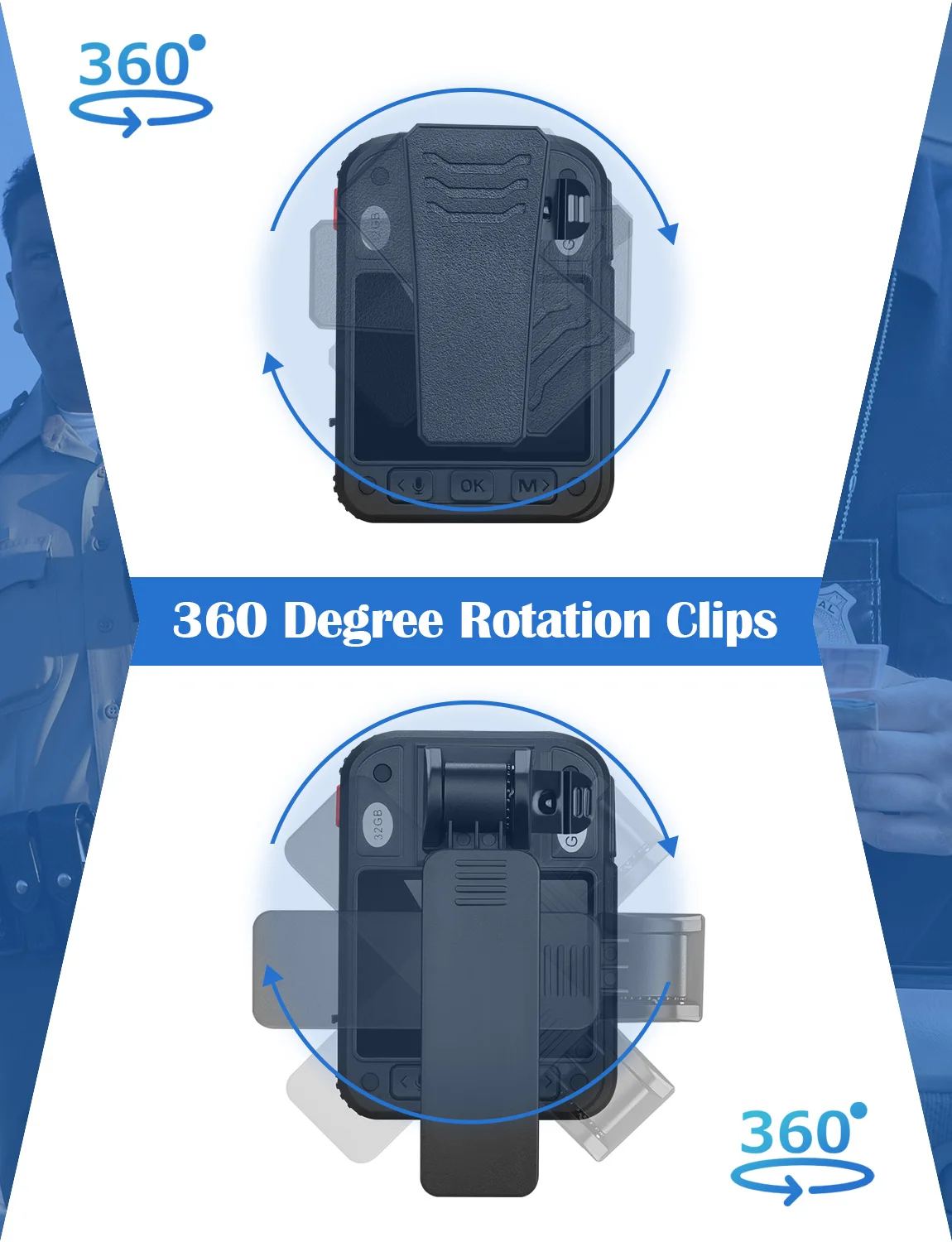 

BOBLOV G2A 1440P Body Worn Camera Body Mounted Night Vision Camera GPS Police cam DVR Security Recorder Wearable Camcorders