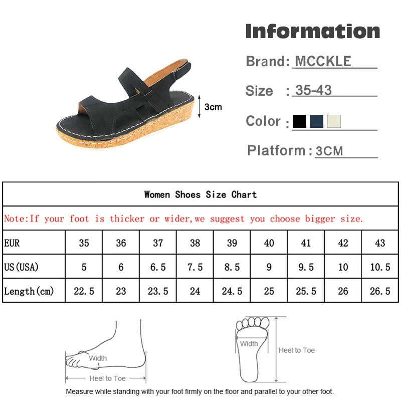 

Women's Sandals Buckle Female Women Casual Wedges Retro Sewing Comfort Soft Ladies Beach Shoes Summer Woman Plus Size
