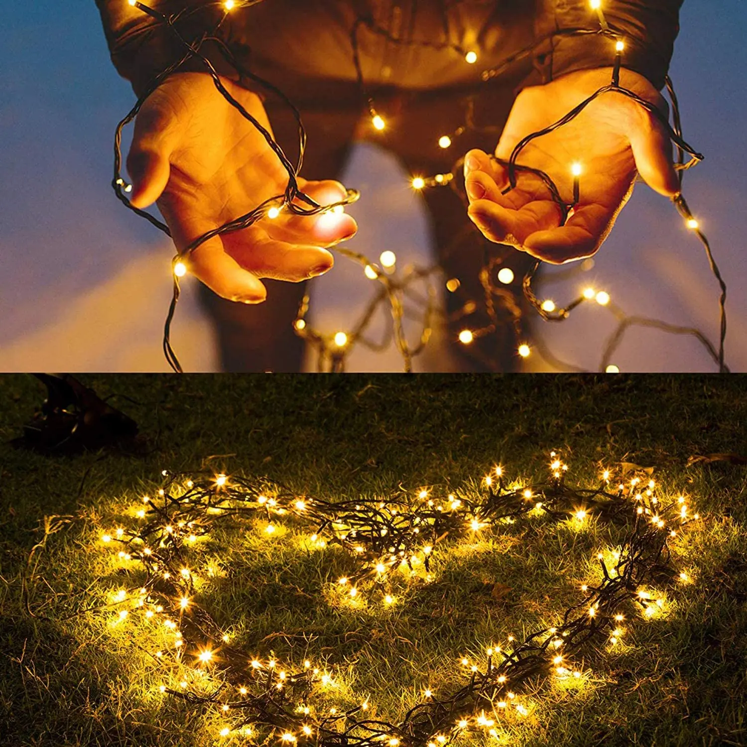 Светодиодные гирлянды на солнечных батареях 8 режимов наружные