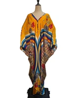 plus size sexy v neck summer silk kaftan long dress fashion dubai printed kaftan abaya middle eastern muslim moroccan for women