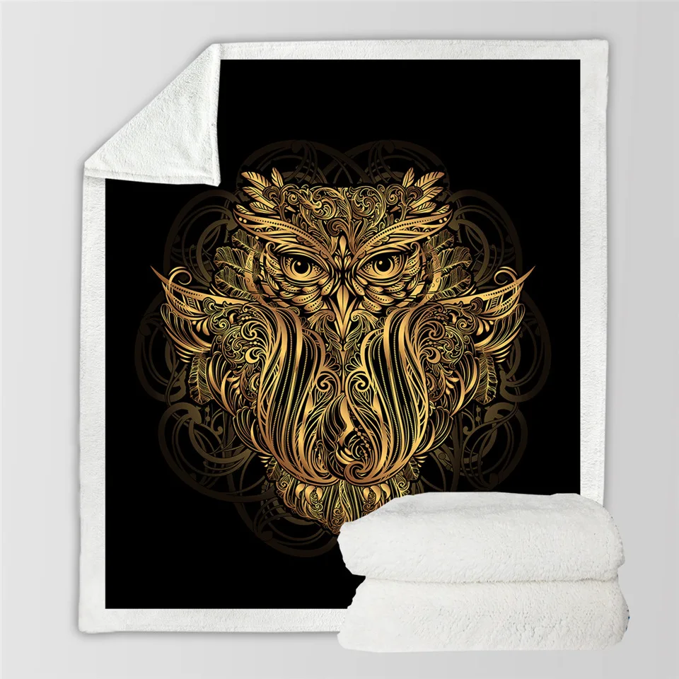 Owl 009 BeddingOutlet пушистое одеяло с совами, красочное пушистое одеяло с птицами, шерпа, акварельные постельные принадлежности, Галактическое одеяло s для кроватей 150x200 см - Цвет: Owl 009