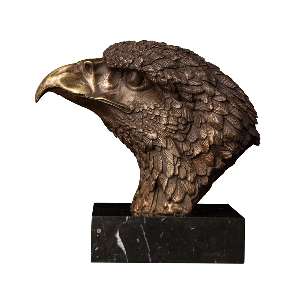Статуэтка Голова Орла настоящая бронзовая Сокол ястреб скульптура животное