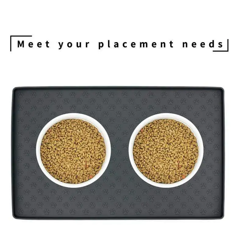 

CN Pet Placemat For Pet Food Mat Dog and Cat Waterproof Feeding Mat Best Pet Bowl Pad Prevent Food and Water Overflow Silicone