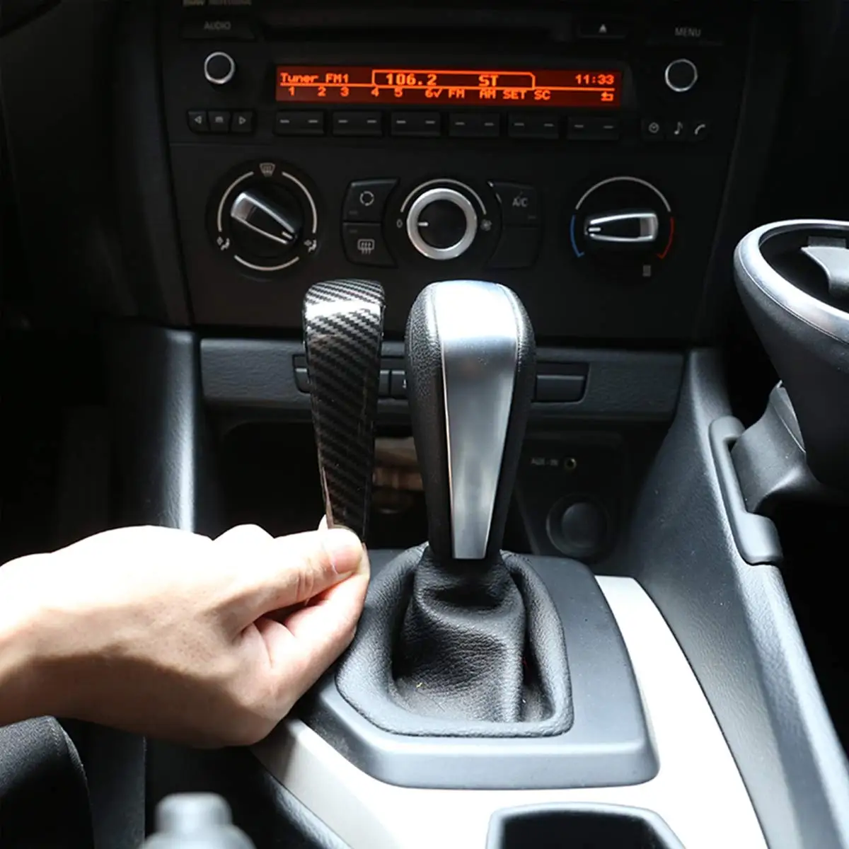 ABS углеродного волокна Стиль Автомобильный Центр Шестерни сдвиг голова Накладка