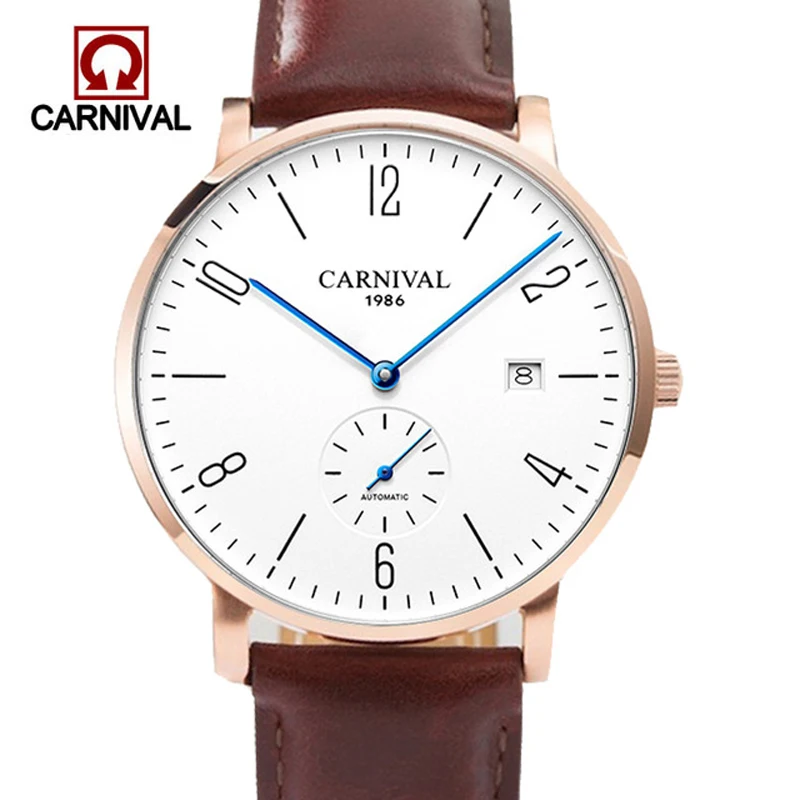 Relogio Masculino Carnival брендовые Роскошные автоматические часы для мужчин ультра тонкие