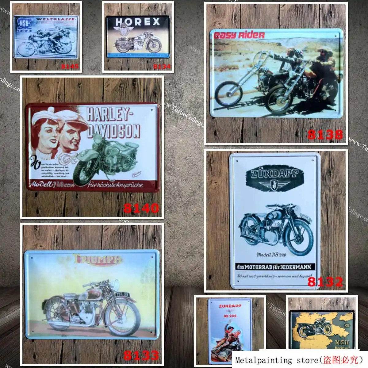 Наклейка на стену с винтажным металлическим логотипом железный знак