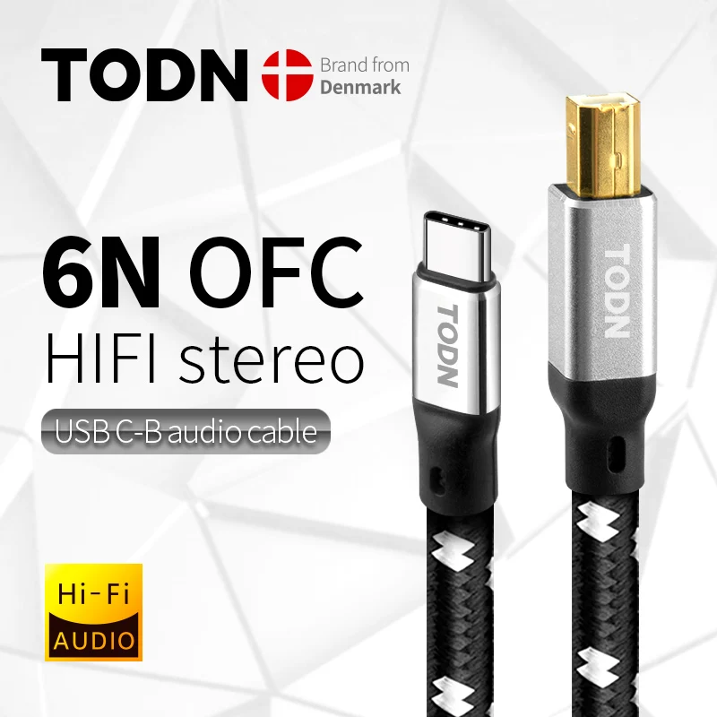 tipo c do Cabo do Dac de Todn Estereofónico de Alta Digital de Áudio de Dados para o Telefone Usb para tipo b Cabo Fidelidade Móvel 6n Dac