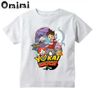 Детская футболка с мультяшным принтом Yo Kai Watch, отличные повседневные топы с коротким рукавом для мальчиков и девочек, детская Милая футболка