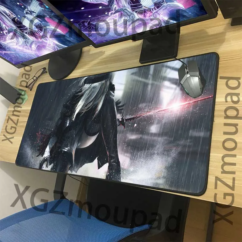 Большой коврик для мыши XGZ с черными застежками аниме ниус: Automata Sexy Swordsman