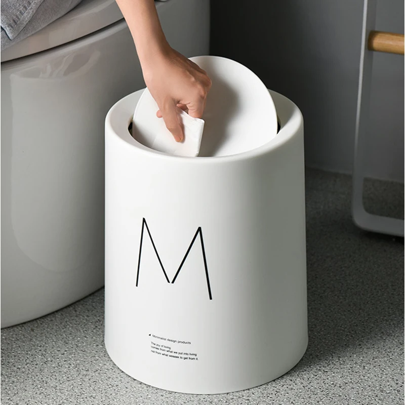 Office Bathroom Kitchen Trash Bin Living Room Bedroom Garbage Household Waste Bin With Lid