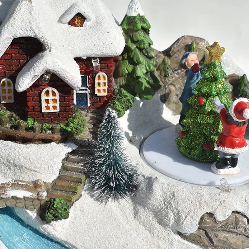 

with Colorful Flashing LED Light Music Christmas Decoration for Home New Year Kids Gift Christmas Scene Village Type