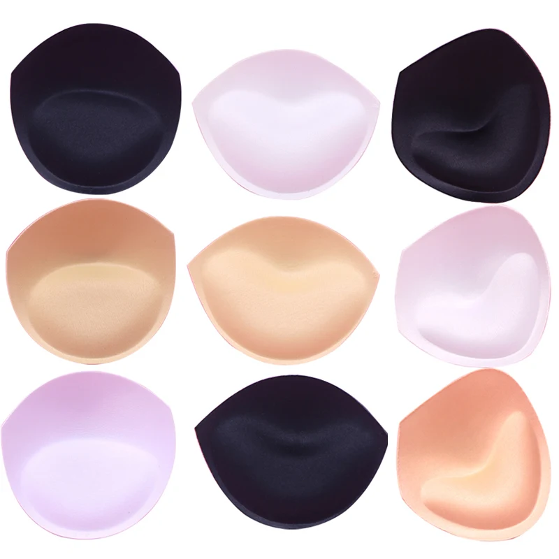 

4pcs 2pair Thick Sponge Bra Pads Push Up Enhancer Chest Cup Removeable Bra Padding Inserts Cups for Swimsuit Bikini Padding