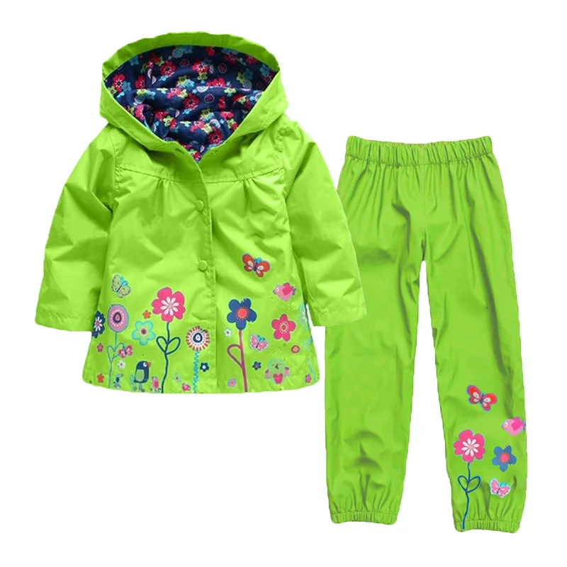 Одежда для девочек водостойкий дождевик осенне-зимний комплект одежды куртка с