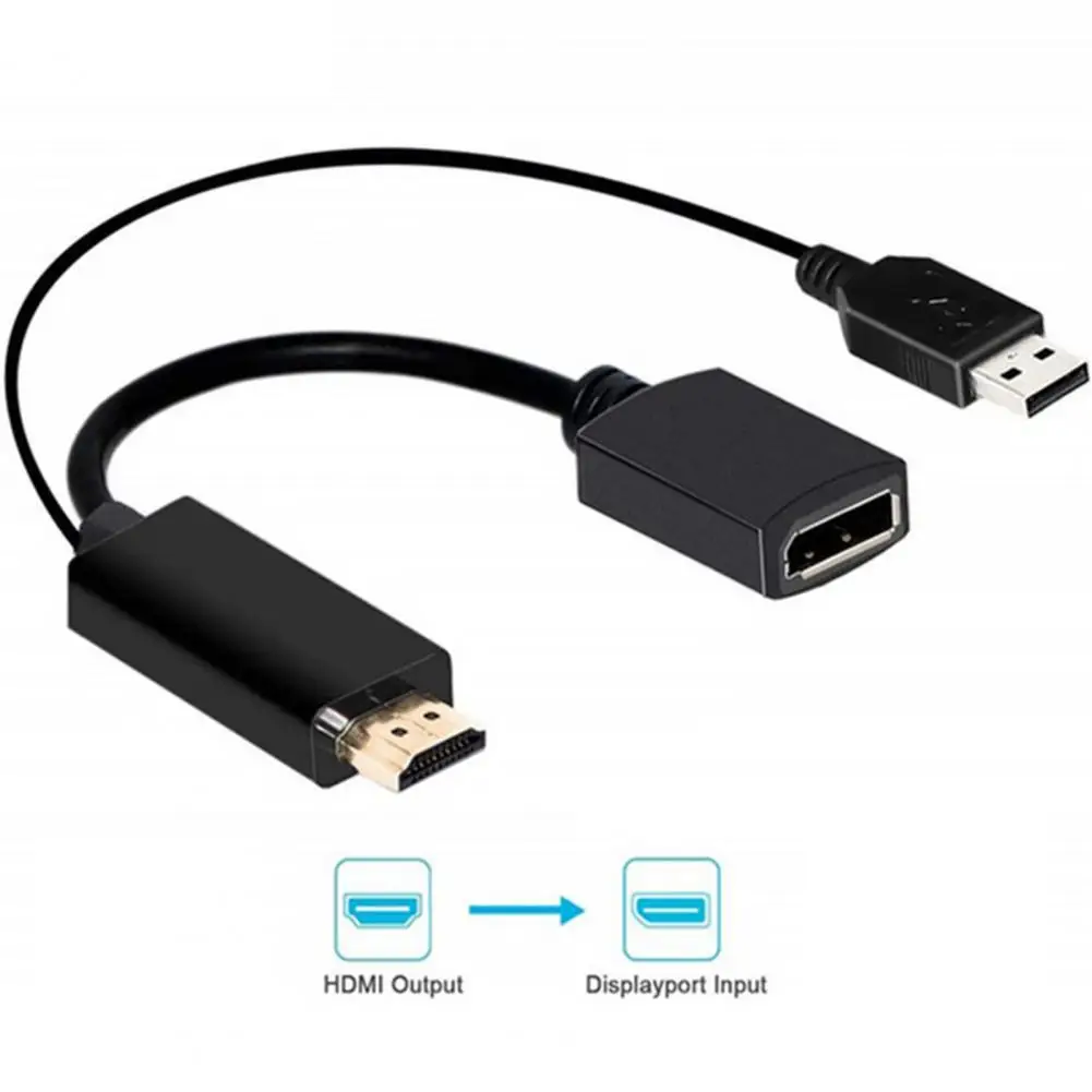 

Mini Portable DisplayPort 4K 30Hz Audio Video Adapter Converter Cable for Laptop HDTV Monitor