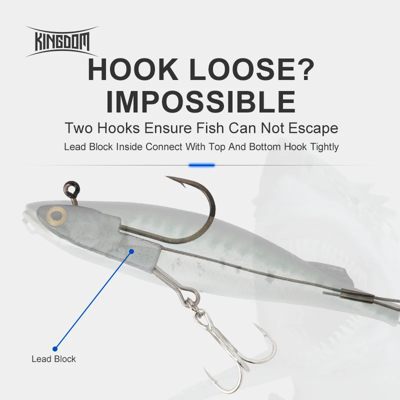 Kingdom Spinter Soft Fishing Lure 140/170/210mm Silicone Sinking Swimabait Spoon On Tail 3D Printing Bait For Trout Pike Fishing