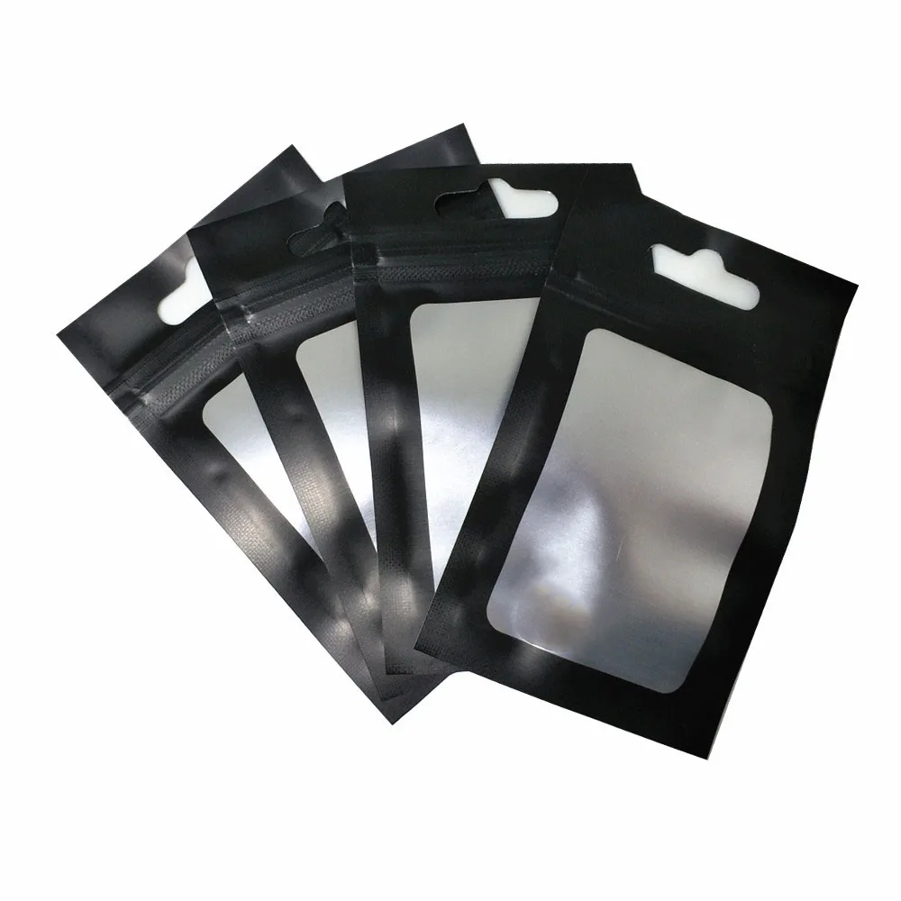 300 шт. черная матовая алюминиевая фольга с замком на молнии Сумка отверстием для