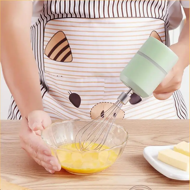 

Wireless Electric Egg Whisk Food Mixer Dough Cream Mixer Egg Beater 3-in-1 Meat Garlic Grinder Vegetable Chopper Kitchen Tool