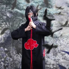 Japanese Anime Manga Clothes Akatsuki Cloak Cosplay Costume Red Cloud Robe Four Generations Six Generations Halloween Cloak