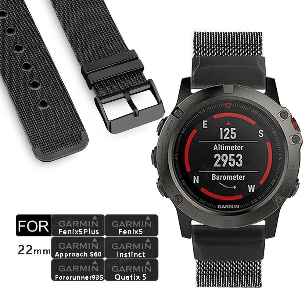 Fenix 6 браслет 22 мм QuickFit Milanesel из нержавеющей стали ремешок для часов Garmin Fenix 5/5 Plus/Instinct/Forerunner 935