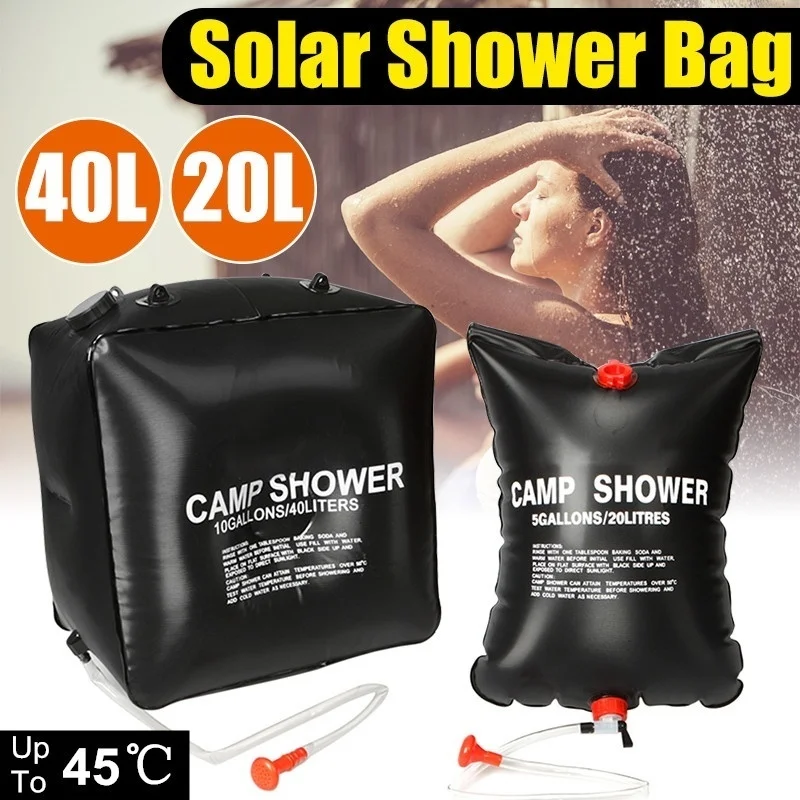 

Сумка для воды 20 л/40 л, Портативная сумка для душа с подогревом на солнечной батарее, для кемпинга, пикника, для хранения воды в походе