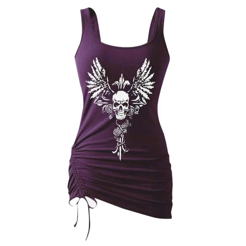 Женская майка без рукавов белая повседневная с черепом Прямая поставка 2019|Майки|