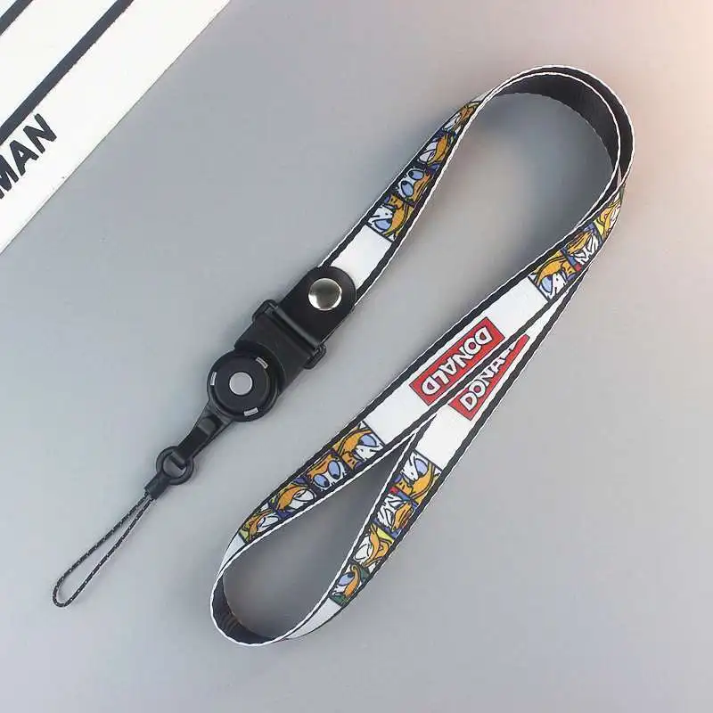 

Disney Donald Duck phone lanyard 2pcs Ribbon Band phone charm Keychain ForWomen Bag Car Keyring Charms Ribbons For Phone Case
