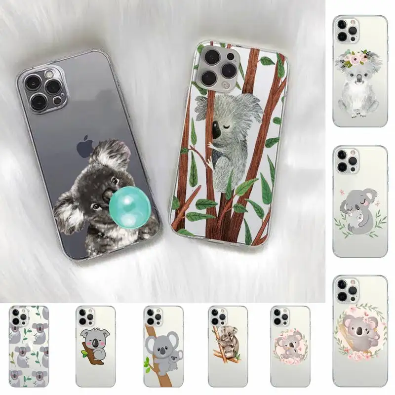 

Cartoon Animal Koala Phone Case for iPhone 11 12 13 mini pro XS MAX 8 7 6 6S Plus X 5S SE 2020 XR