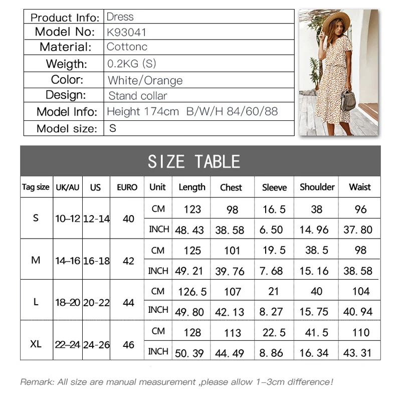 

Women Fashion Summer Bohemian Polka Dot Short Sleeve Casual Long Dress