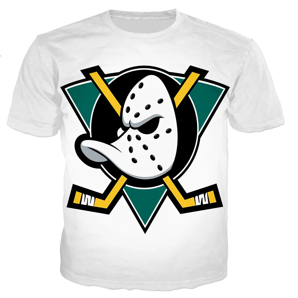 

3D Printed T-Shirt Men's And Women's Summer Hockey Short Sleeve Fashion Harajuku Style Duck Oversized Hip Hop Everyday Couple