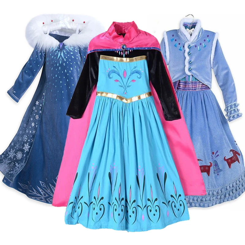 2020 зимние мультфильмов платья для девочек костюмированной вечеринки вечерние
