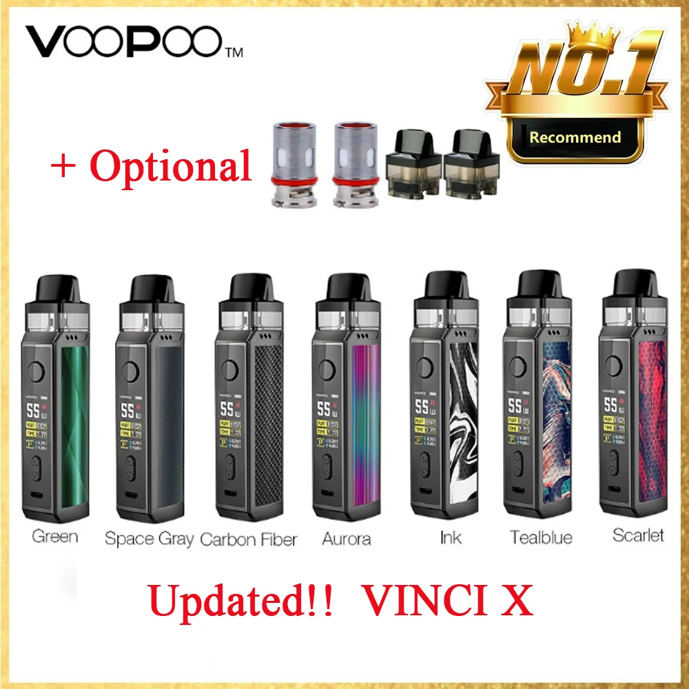 New Original VOOPOO VINCI X 70W Pod Kit Dual-coil System 0.96-Inch Screen Powered by One 18650 Battery Vape kit vs Vinci Mod Kit