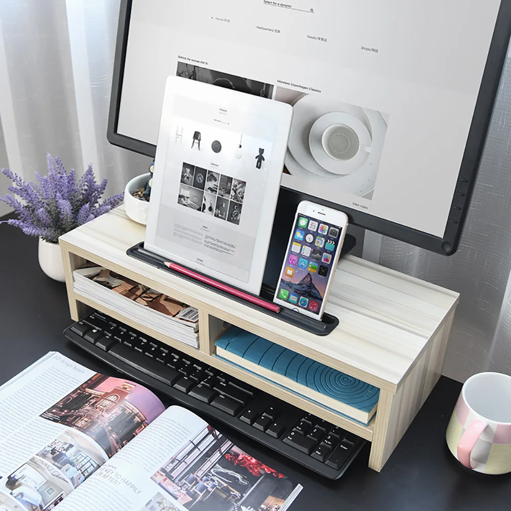 

Удлиненная полка для компьютерных дисплеев, полка для хранения на столе для дома и офиса