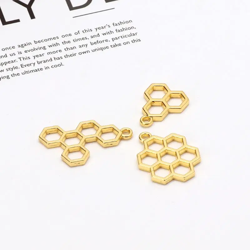 

3Pc Bee Honeycomb DIY подвеска на металлическом каркасе установка в открытую рамку UV Resin Jewelry