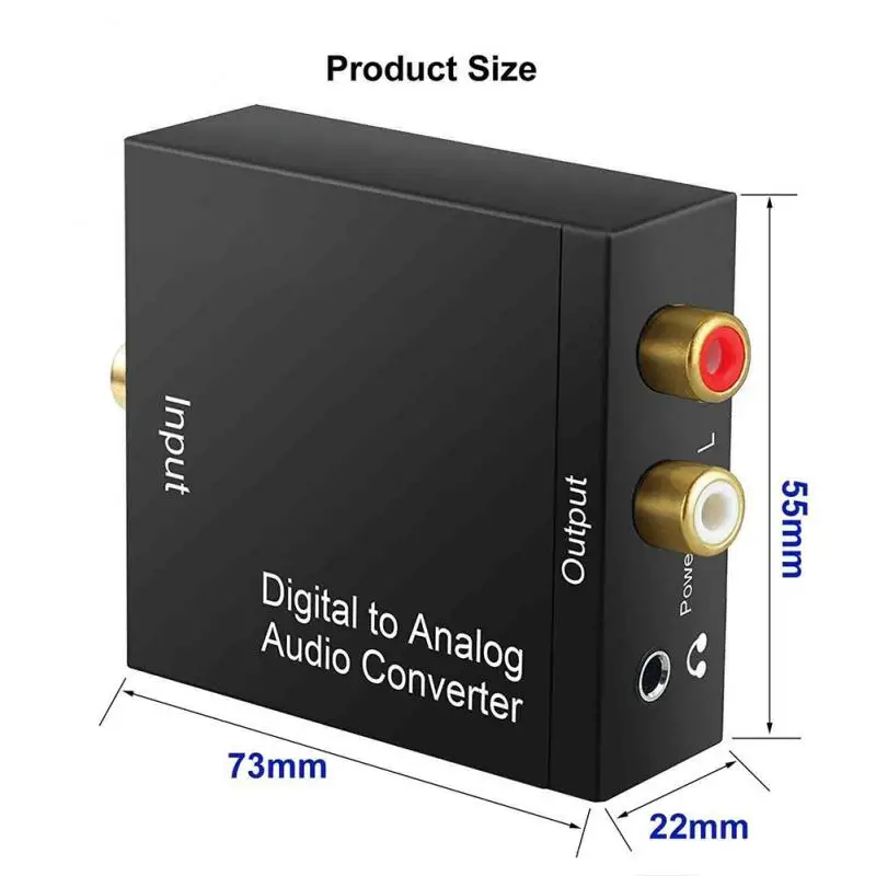 Digital To Analog Audio Converter Optical Fiber Toslink Coaxial Signal RCA R/L3.5mm Jack Adapter Decoder L/R Stereo | Электроника
