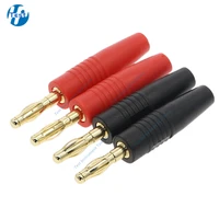 4pcs new 4mm plugs gold plated musical speaker cable wire pin banana plug connectors